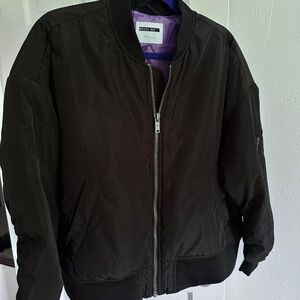 Noisy Mae Women's Black Bomber Jacket (size: L) - NWOT